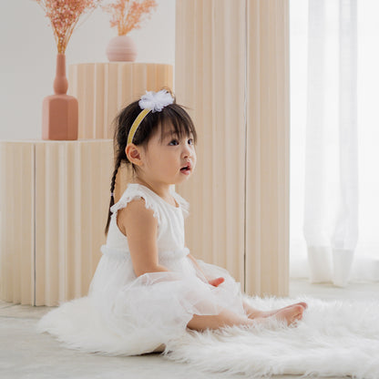 Flower Headband in White by Le Petit Society — image 4