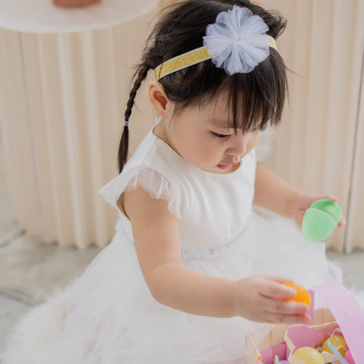 Flower Girl Series - Bubble Dress in White by Le Petit Society — image 7