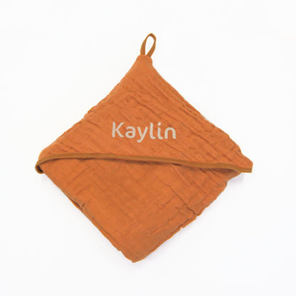 Bath Cape in Caramel (Personalisable) by Le Petit Society