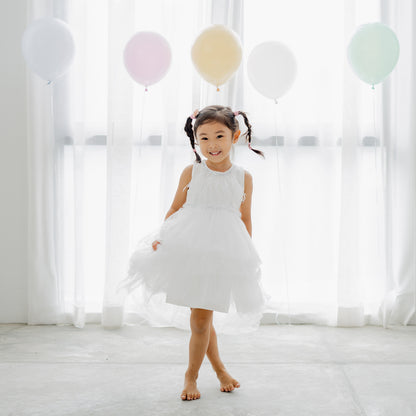 Flower Girl Series - Cascading Dress in White by Le Petit Society — image 9