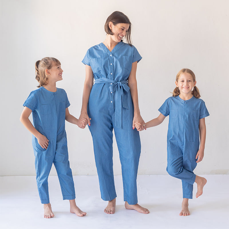 Kids Chambray Utility Jumpsuit by Le Petit Society — image 5