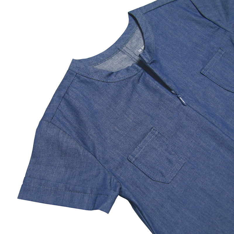 Kids Chambray Utility Jumpsuit by Le Petit Society — image 7