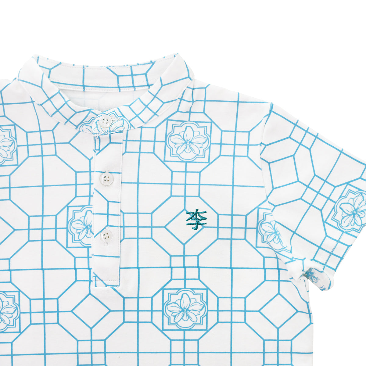 Chinese Motif Series - Boys Jersey Shirt in Blue by Le Petit Society — image 3