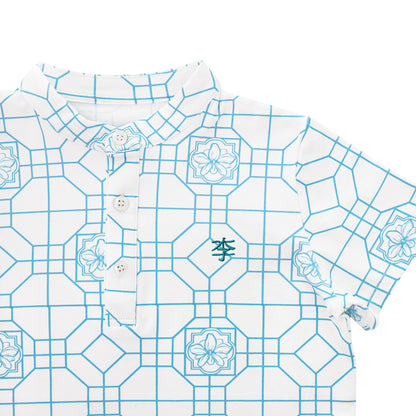 Chinese Motif Series - Boys Jersey Shirt in Blue by Le Petit Society — image 3