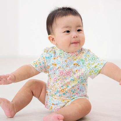 Chinese Motif Series - Baby Boy Jersey Romper in Rainbow Motif by Le Petit Society — image 12