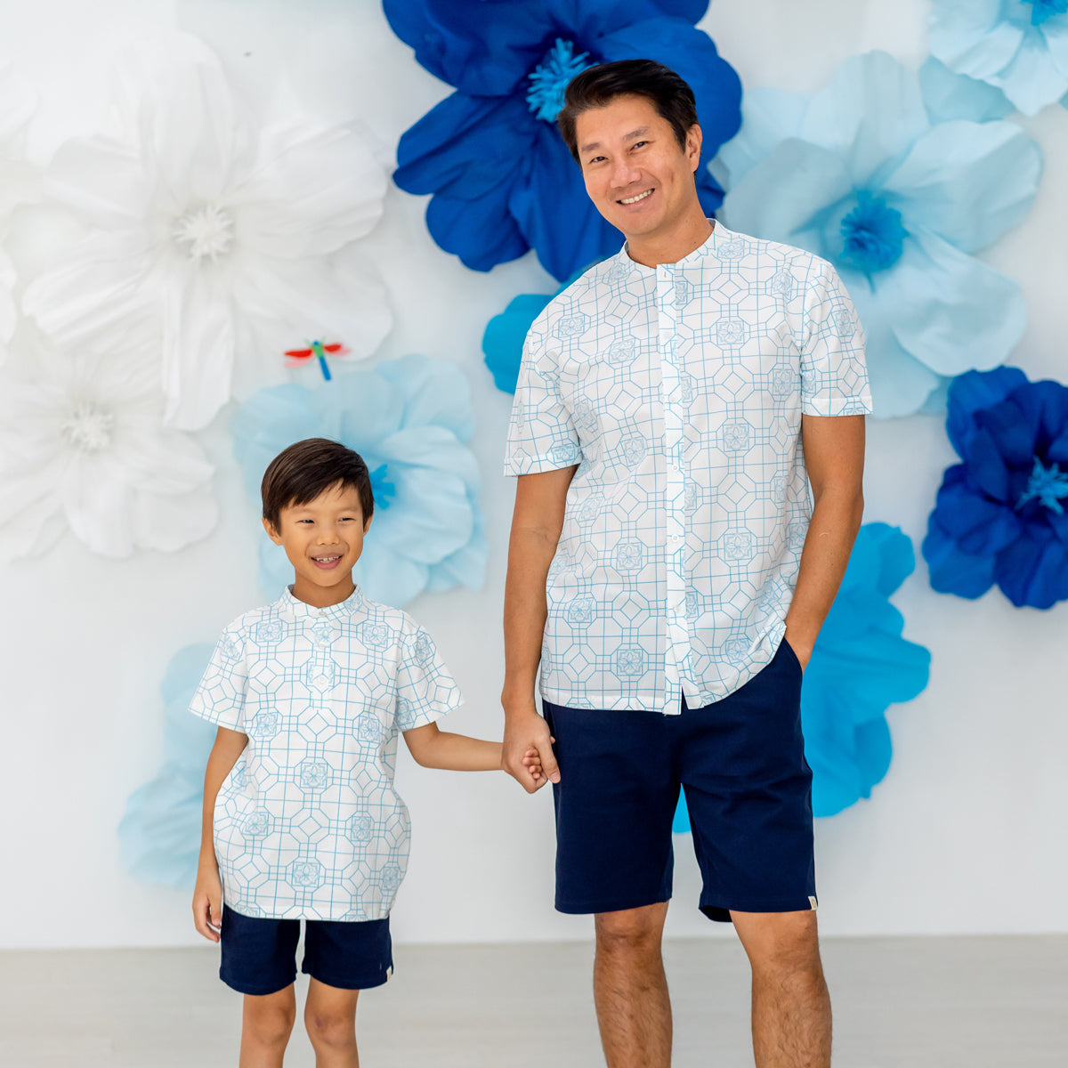 Chinese Motif Series - Men's Shirt in Blue Orchid Motif - Relaxed Fit by Le Petit Society — image 11
