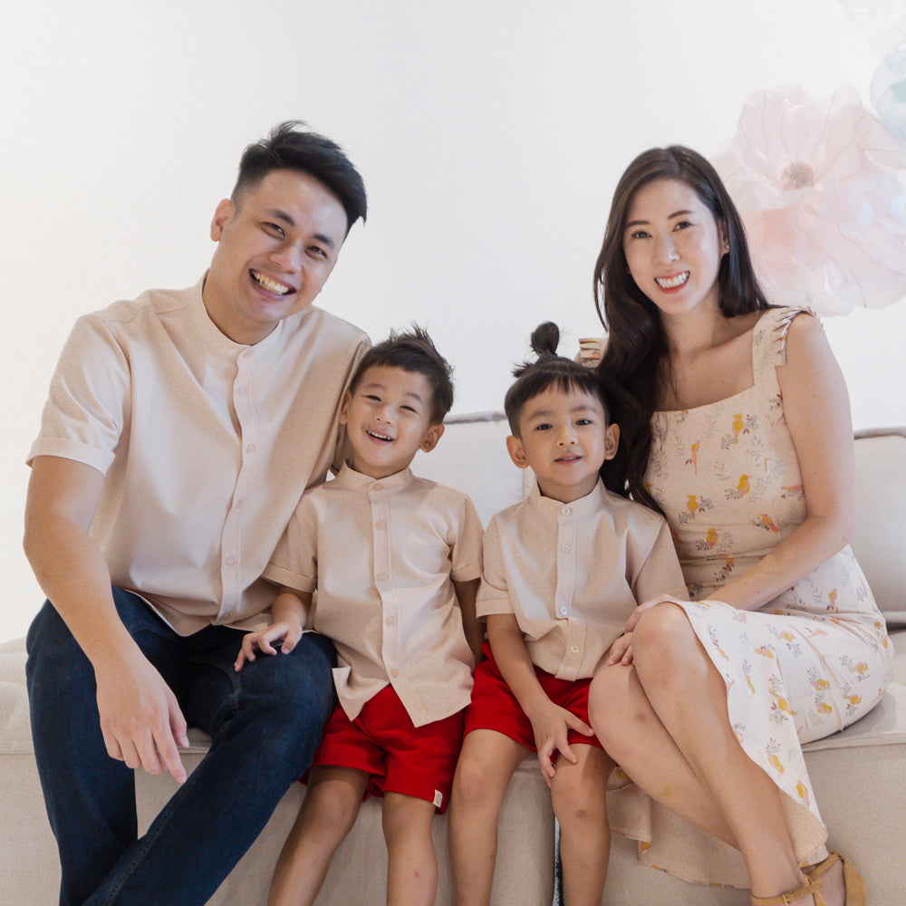Botanic Series - Boys Plain Shirt in Champagne by Le Petit Society — image 3