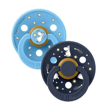 Colour Pacifier Twin Pack Good Night Latex (Breeze Mix) by BIBS x Moomins