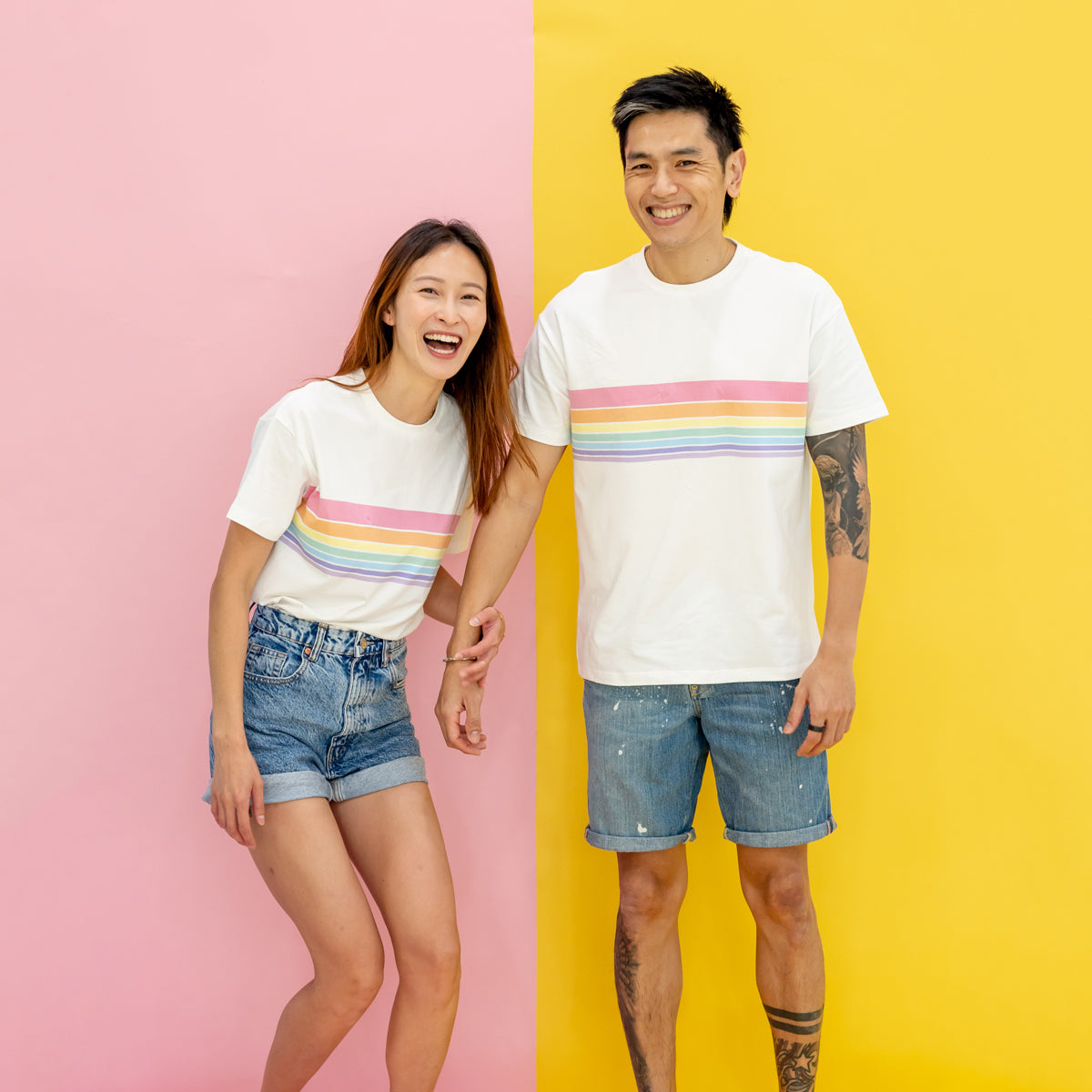 Rainbow Series - Adult Boxy Tee in Pastel by Le Petit Society