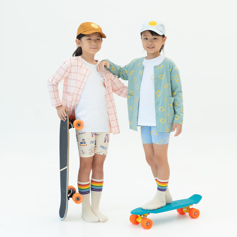 Rainbow Series - Kids Calf Socks in Cream by Le Petit Society — image 9