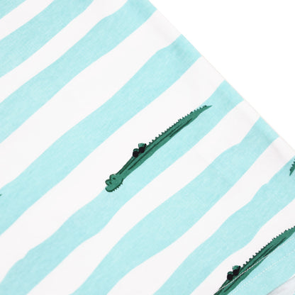 Made For Play - Baby Sleeveless Romper in Crocodile Print by Le Petit Society — image 2