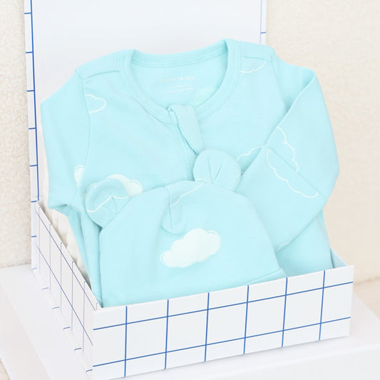 Cuddle and Comfort Set in Cotton Clouds by Le Petit Society