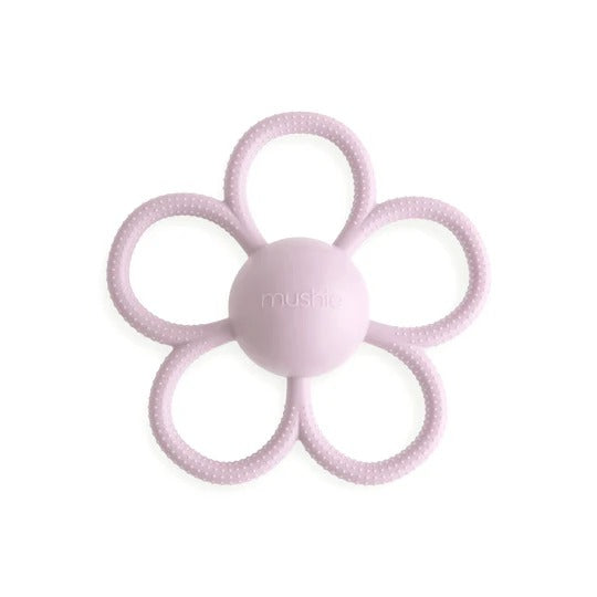 Daisy Rattle Teether in Soft Lilac by Mushie