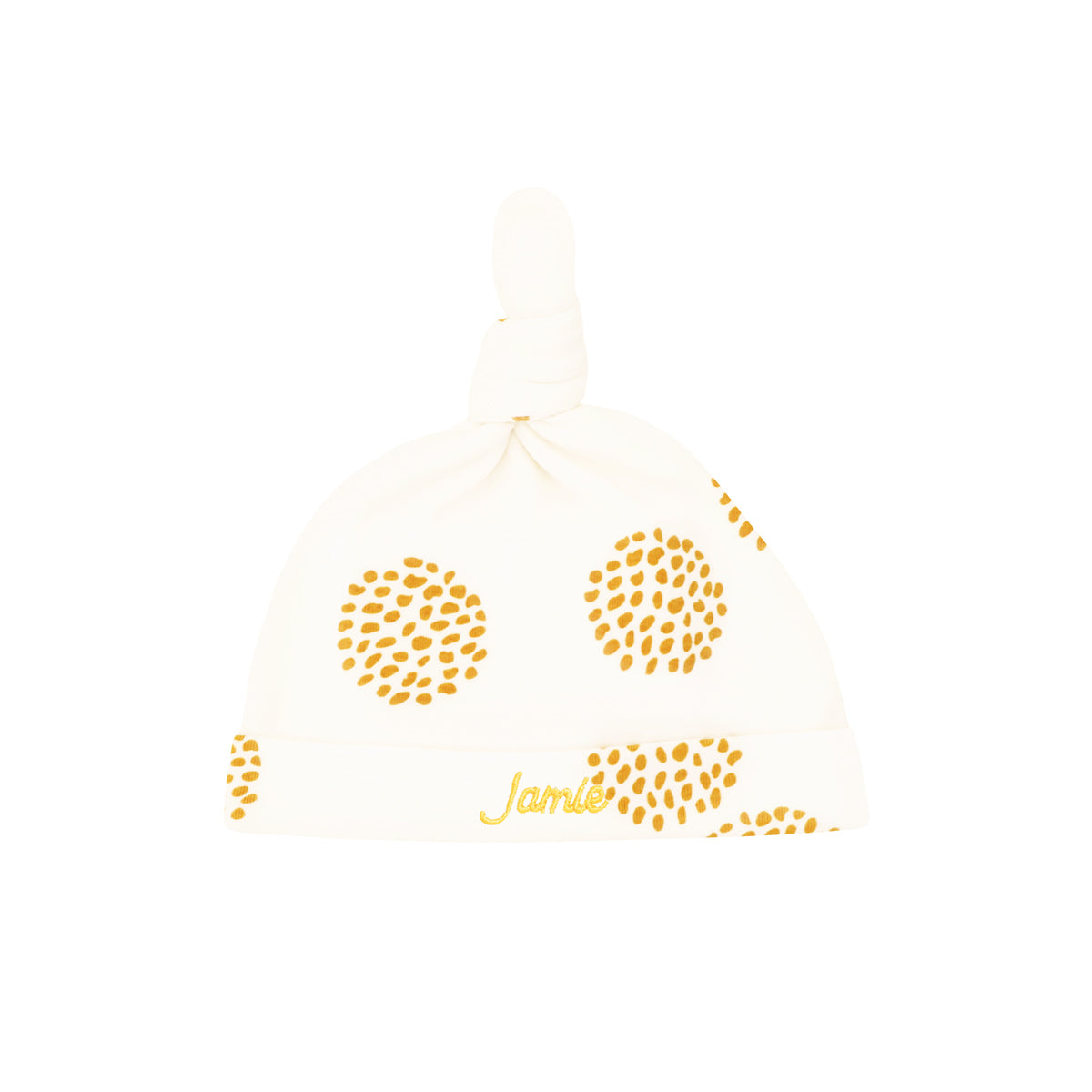 Baby Organic Knotted Hat in Dandelion Print by Le Petit Society — image 2