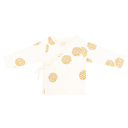 Baby Organic Long Sleeves Kimono Top in Dandelion Print by Le Petit Society — image 4