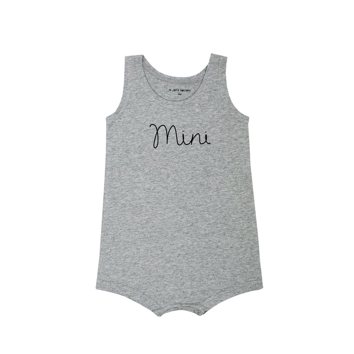 Family Tees - Mini Baby Sleeveless Romper in Dark Grey by Le Petit Society — image 2