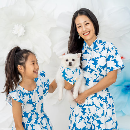 Garden Series - Pet Bandana in Blue Floral (Personalisable) by Le Petit Society — image 3