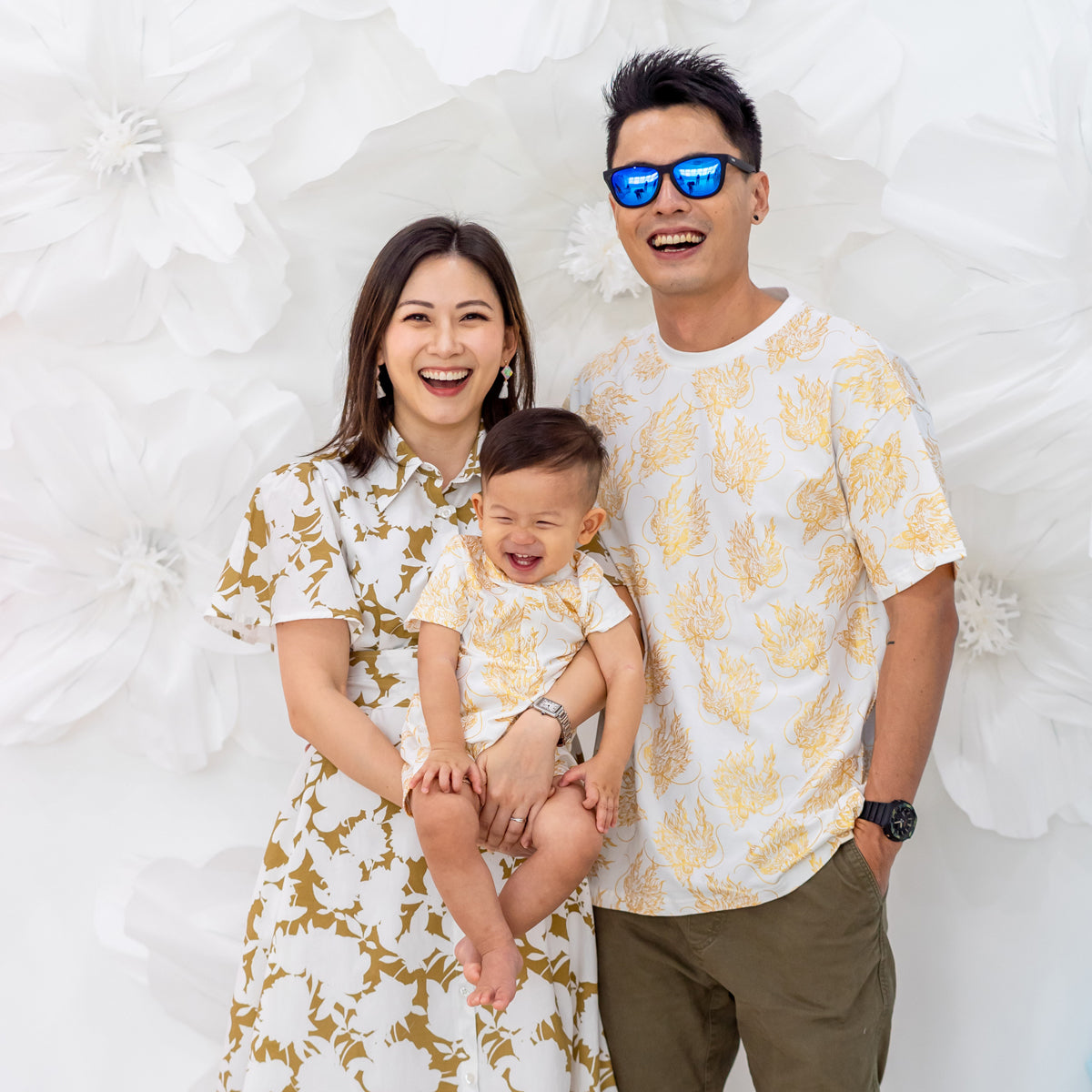 Dragon Series - Baby Boy Jersey Romper in Gold by Le Petit Society — image 3
