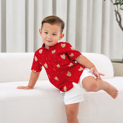 Dragon Series - Boys Shirt in Red Dragon Print by Le Petit Society — image 9