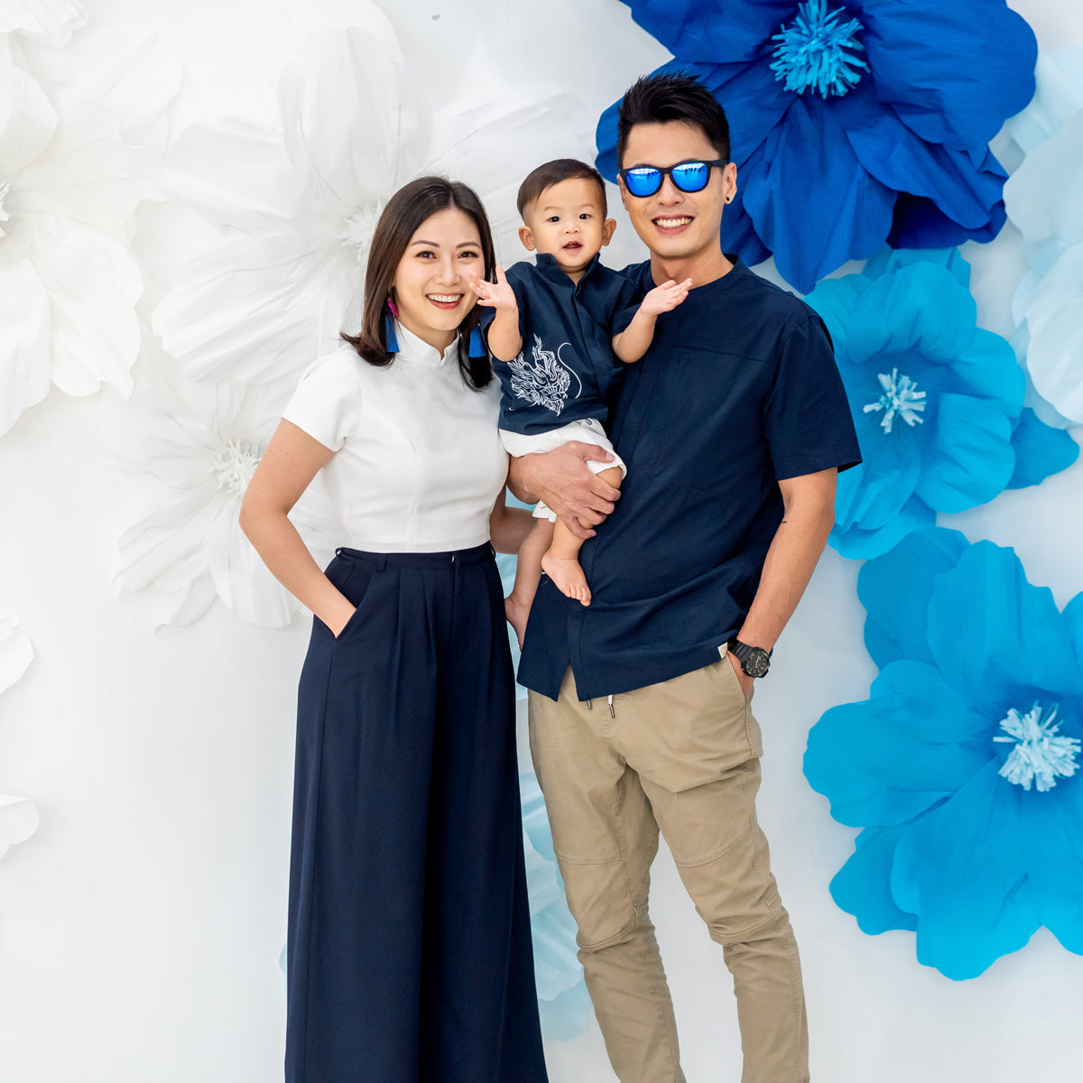 Dragon Series - Ladies High Waist Pants in Navy by Le Petit Society — image 4