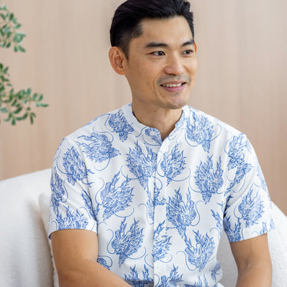 Dragon Series - Men's Shirt in Blue by Le Petit Society — image 4