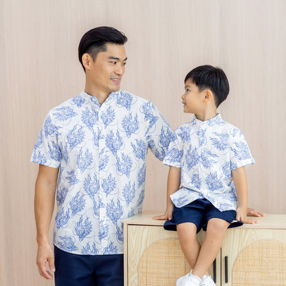 Dragon Series - Men's Shirt in Blue by Le Petit Society — image 2