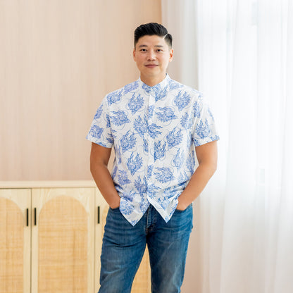 Dragon Series - Men's Shirt in Blue by Le Petit Society