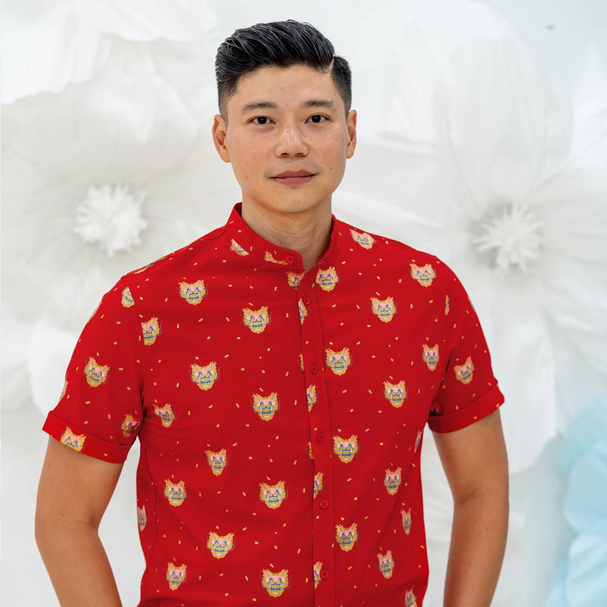 Dragon Series - Men’s Shirt in Red Dragon Print - Classic Fit by Le Petit Society — image 10
