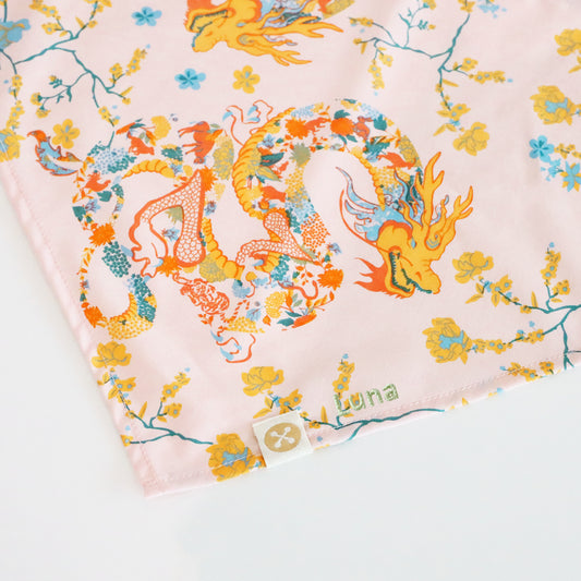 Dragon Series - Pet Bandana in Pink Floral (Personalisable) by Le Petit Society — image 2