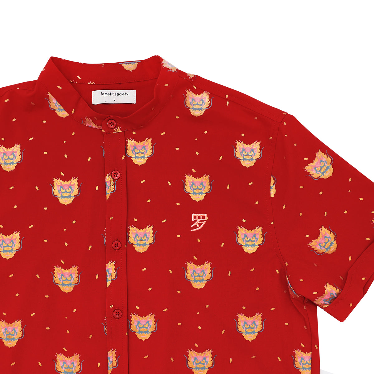 Dragon Series - Men’s Shirt in Red Dragon Print - Classic Fit by Le Petit Society — image 4