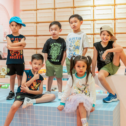 Dragon Streetwear - Kids Shorts in Green by Le Petit Society — image 5