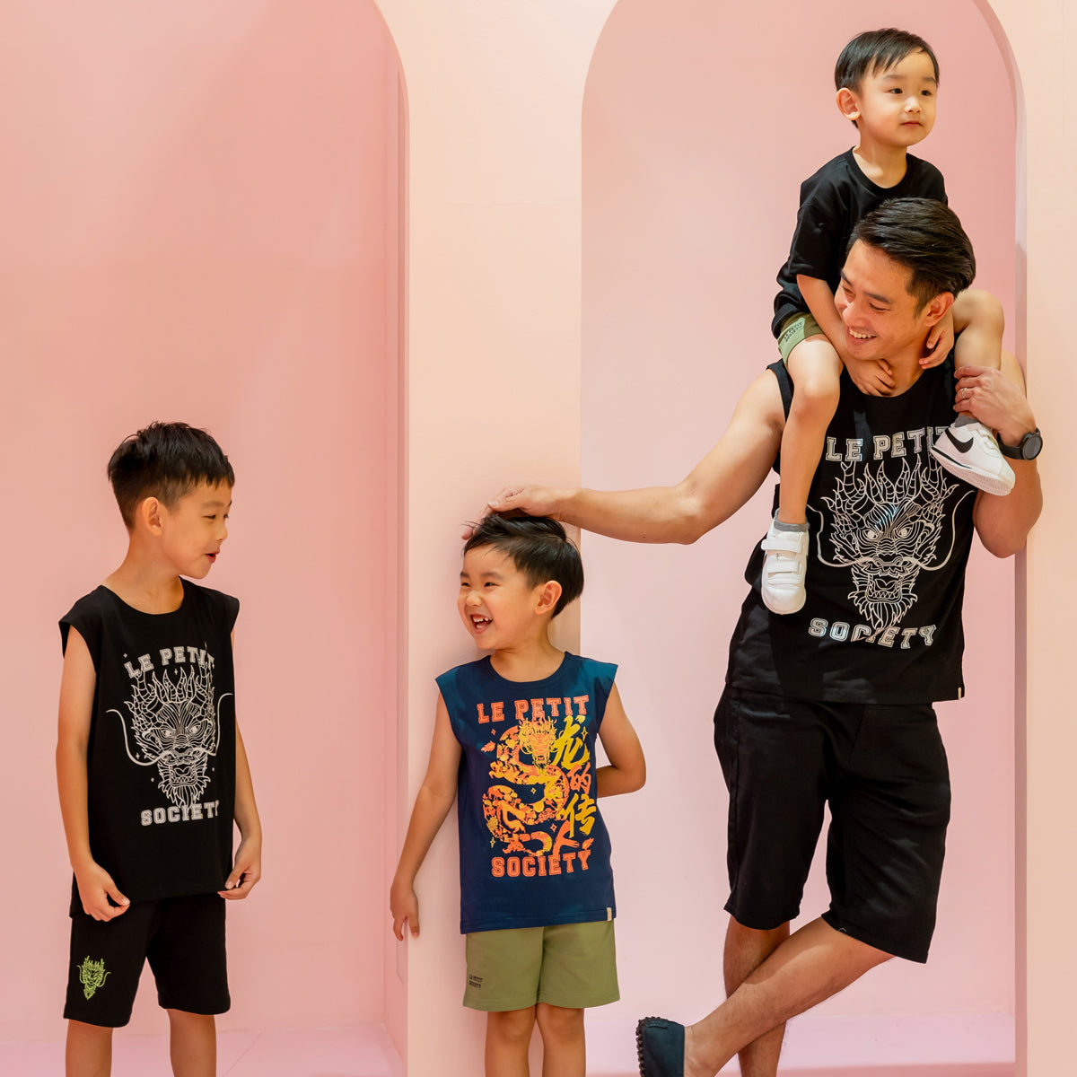 Dragon Streetwear - Kids Shorts in Green by Le Petit Society — image 7