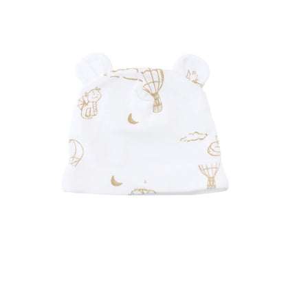 Baby Organic Bear Hat in Dreamy Dragon - White by Le Petit Society