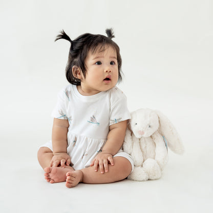Baby Girl Organic Dress in Dragonfly Print by Le Petit Society — image 2