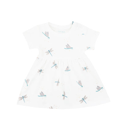 Baby Girl Organic Dress in Dragonfly Print by Le Petit Society — image 11