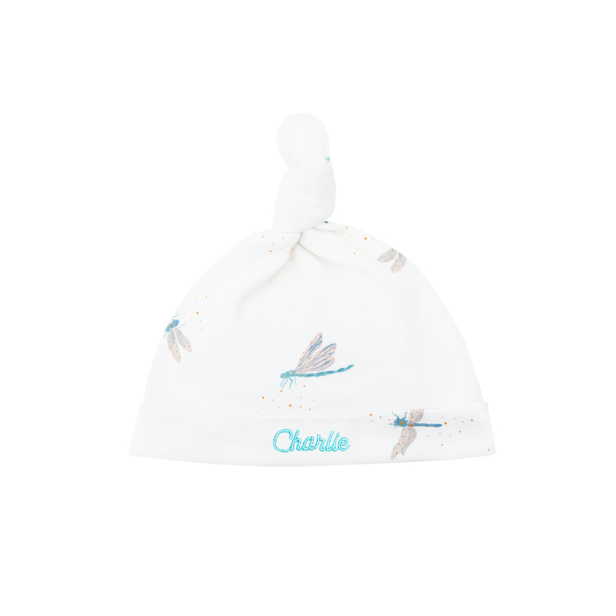 Baby Organic Knotted Hat in Dragonfly Print by Le Petit Society — image 2