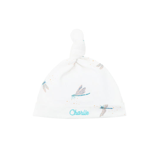 Baby Organic Knotted Hat in Dragonfly Print by Le Petit Society — image 2