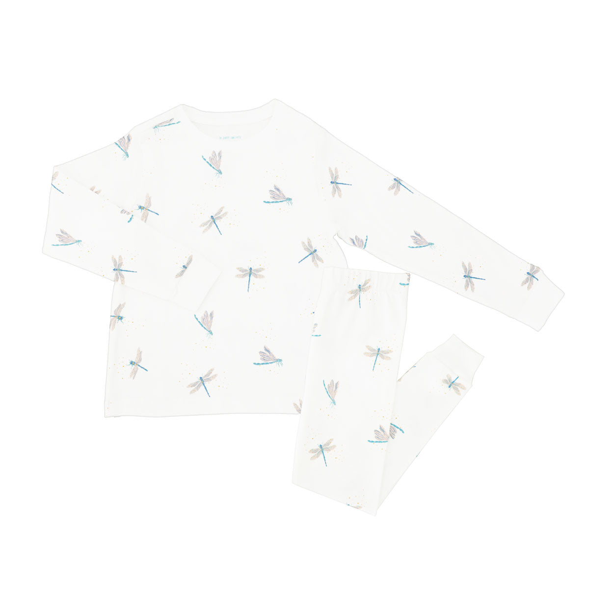 Kids Long Sleeve Organic Pyjamas Set in Dragonfly Print by Le Petit Society — image 9