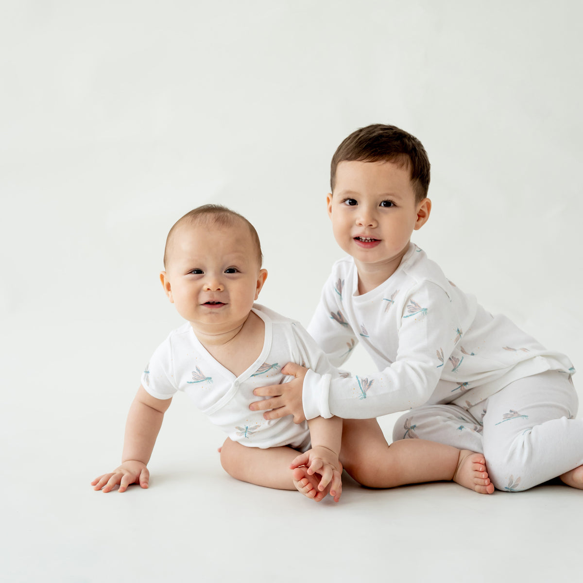 Baby Organic Kimono Romper in Dragonfly Print by Le Petit Society — image 7