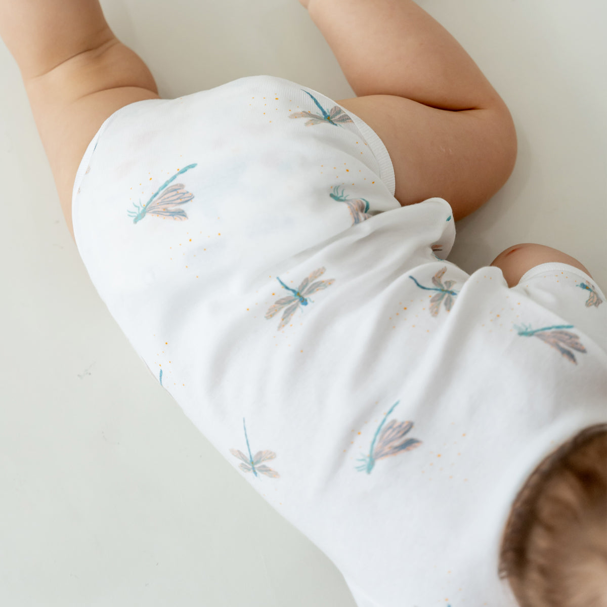 Baby Organic Kimono Romper in Dragonfly Print by Le Petit Society — image 5