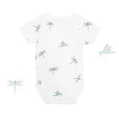 Baby Organic Kimono Romper in Dragonfly Print by Le Petit Society