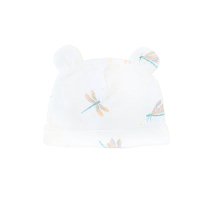 Baby Organic Bear Hat in Dragonfly Print by Le Petit Society
