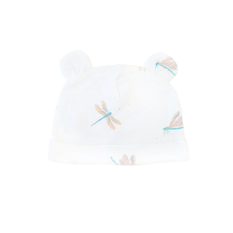 Baby Organic Bear Hat in Dragonfly Print by Le Petit Society — image 3