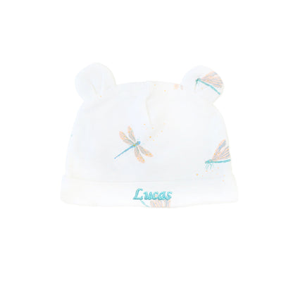 Baby Organic Bear Hat in Dragonfly Print by Le Petit Society — image 2