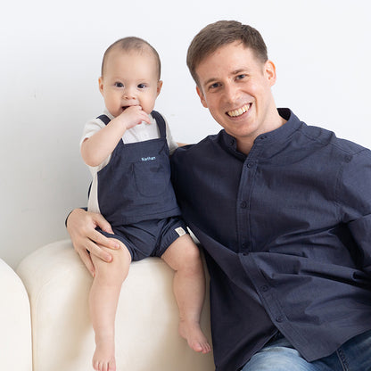 Papa & Mini - Baby Boy Overalls in Navy (Personalisable) by Le Petit Society — image 6