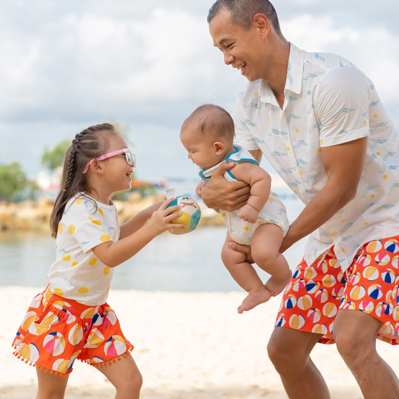 Resort Series - Men's Beach Shorts in Beach Ball Print by Le Petit Society — image 2