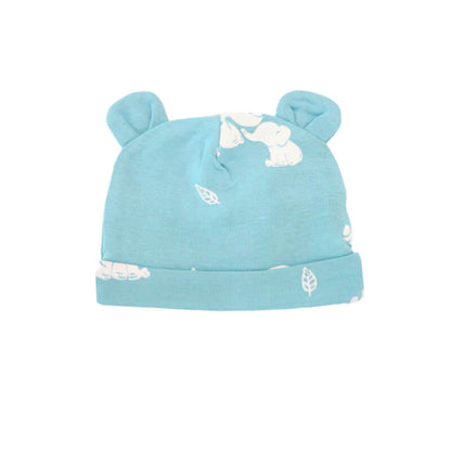 Baby Organic Bear Hat in Elephant Print by Le Petit Society