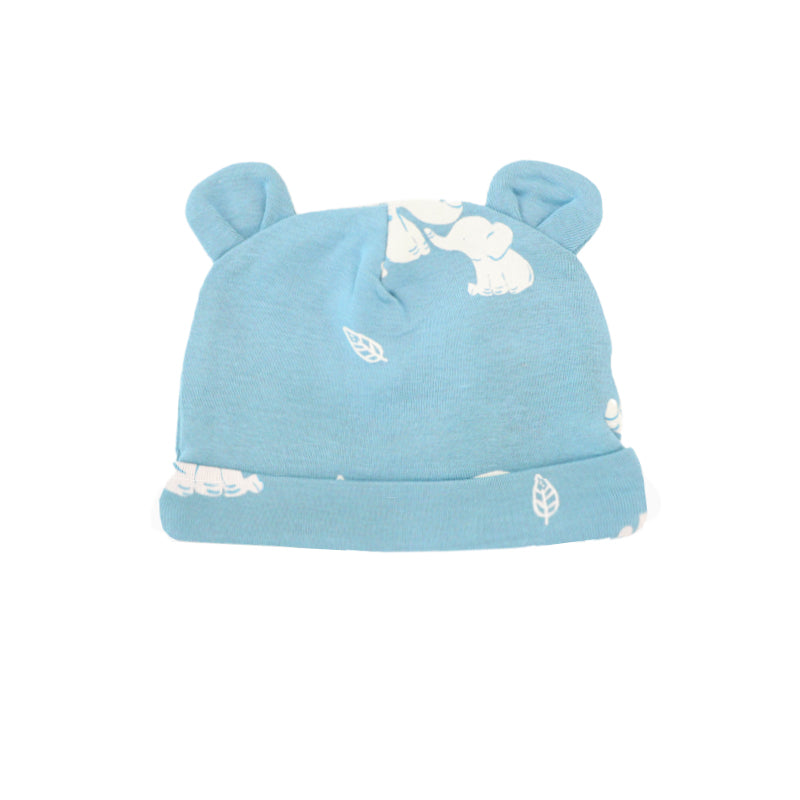 Baby Organic Bear Hat in Elephant Print by Le Petit Society — image 3