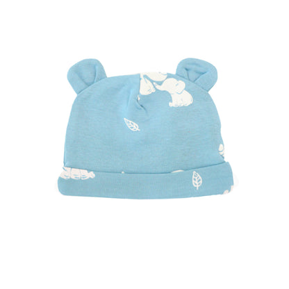Baby Organic Bear Hat in Elephant Print by Le Petit Society — image 4