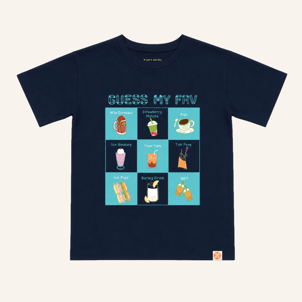 A Singapore Series - Fav Drinks Kids Tee in Navy by Le Petit Society — image 7